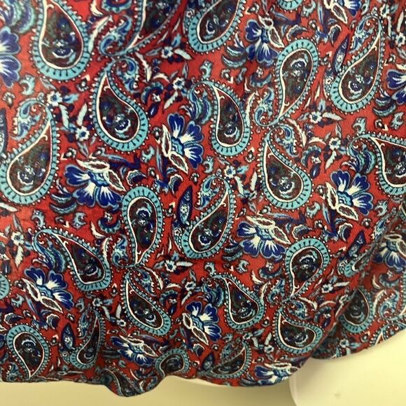 Talbots Woman’s Red Paisley Infinity Fashion Viscose Scarf- OSFM Approx 32”, 21” - Picture 5 of 8